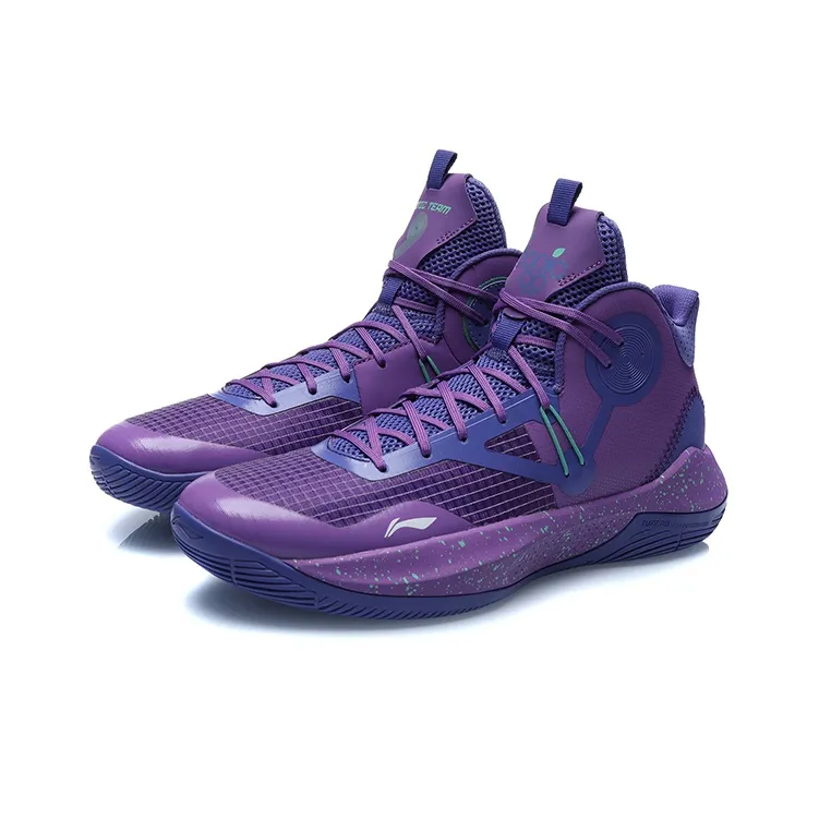 LINING Sonic 9 Team Basketball Shoes Men Mid Top Quartz Purple-2