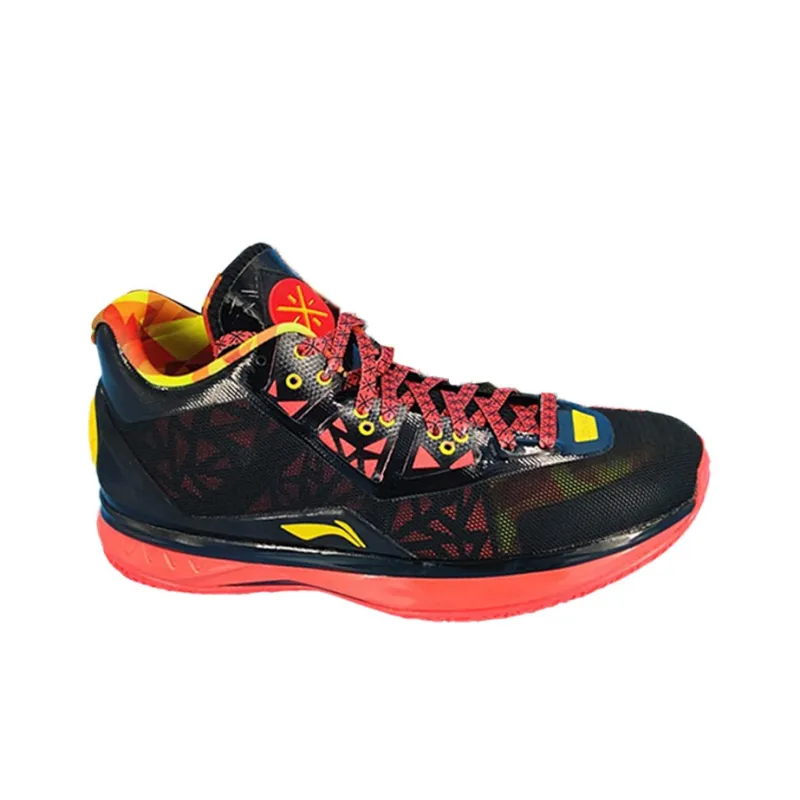 LiNing WAY OF WADE 4 Cushioning Anti Slip And Wear Resistant Mid Top Basketball Shoes Men's Black Orange-1