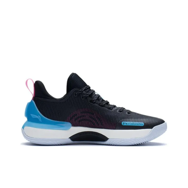 LiNing YuShuai Retro Abrasion Resistant Breathable Low Top Basketball Shoes Men's Black Blue Pink-1