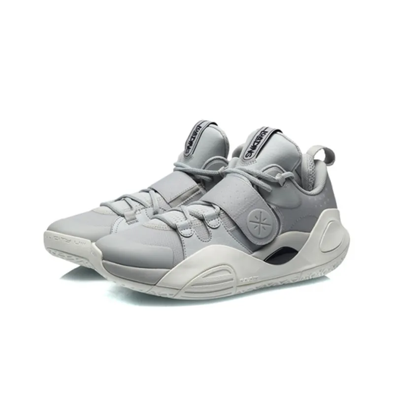LiNing Wade All City 8 Gentleman Anti-Slip Wear-Resistant Low-Top Basketball Shoes Coin Gray-2