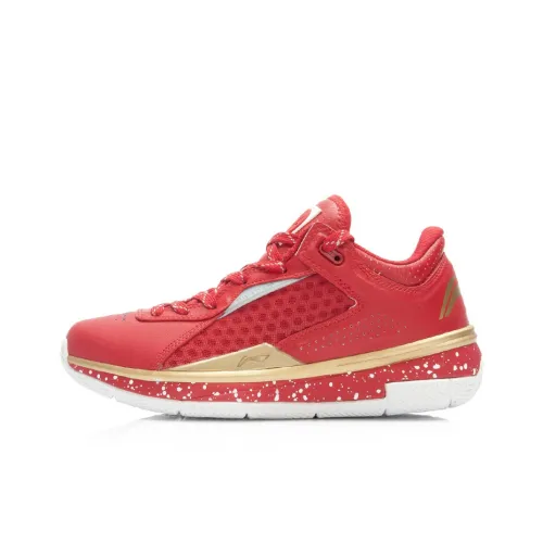 LiNing Wade 808 1 Wade 808 Low Low-Top Basketball Shoes Unisex Red Gold
