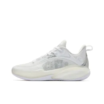 QIAODAN FE1.0 Early Morning Anti Slip And Wear Resistant Lightweight Rebound Low Top Basketball Shoes Men's White