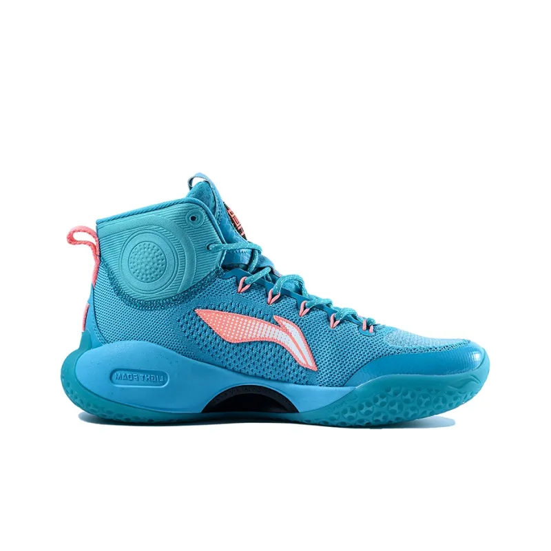 LiNing YuShuai 14 Cushioning Slip Resistant And Abrasion Resistant High Top Basketball Shoes Men's Blue-1
