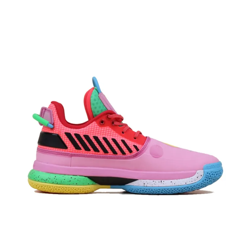 LiNing WOW 7 Way Of Wade 7 Non slip Lightweight Low Top Basketball Shoes Women's Pink Youth Edition-1