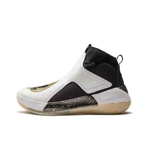 LINING YuShuai 12 Basketball Shoes Men High-Top Black/White/Gold