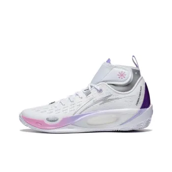LiNing 808 2 ULTRA Ultra Durable Breathable Mid Top Basketball Shoes White Naughty Purple