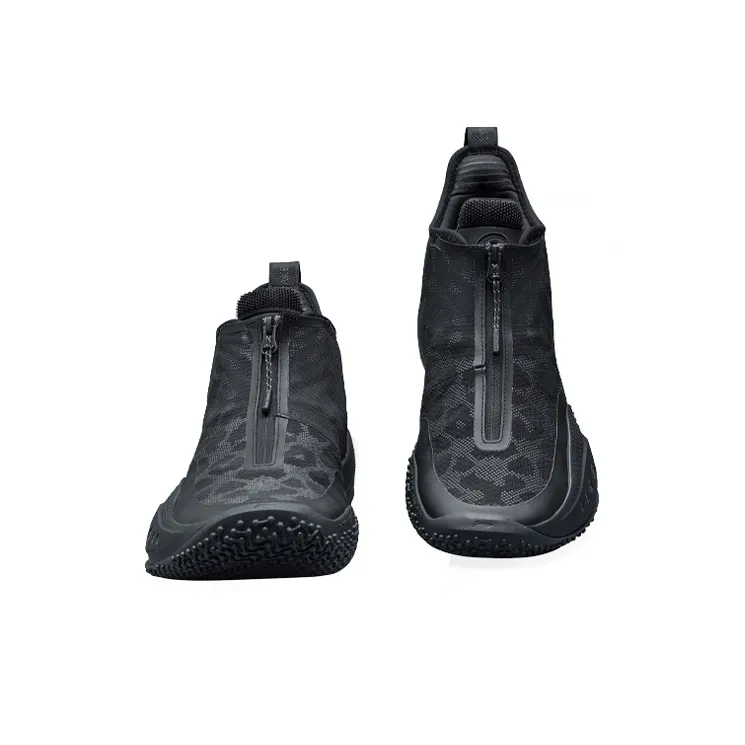 LINING WOW 9 Basketball Shoes Men Mid Top Black-4