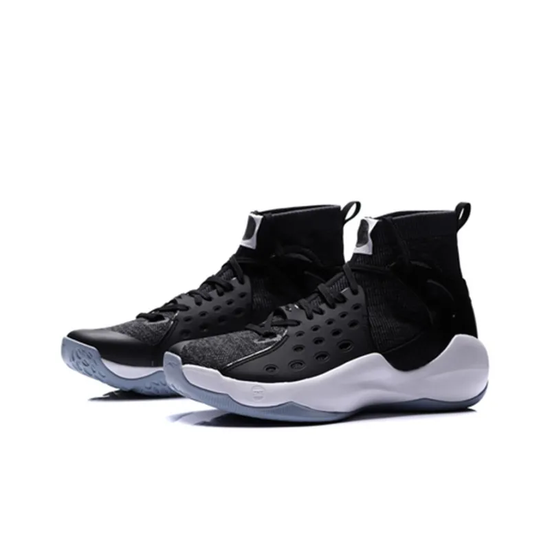 LiNing SONIC 6 Cushioning, Slip Resistant, And Abrasion Resistant High Top Basketball Shoes Men's Black-2