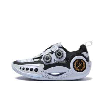 LiNing WOW 9 City Limited Shanghai Cushioning Anti-Slip And Wear-Resistant Low-Top Basketball Shoes Black White