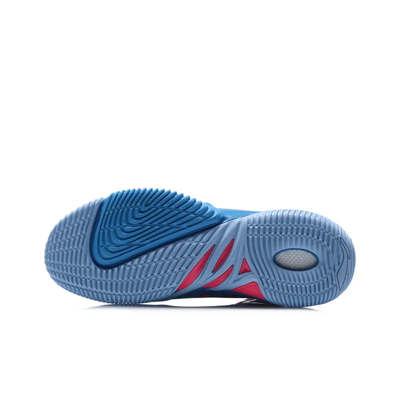 LINING Badfive 1 Basketball Shoes Men Mid Top Xinjiang Blue-4