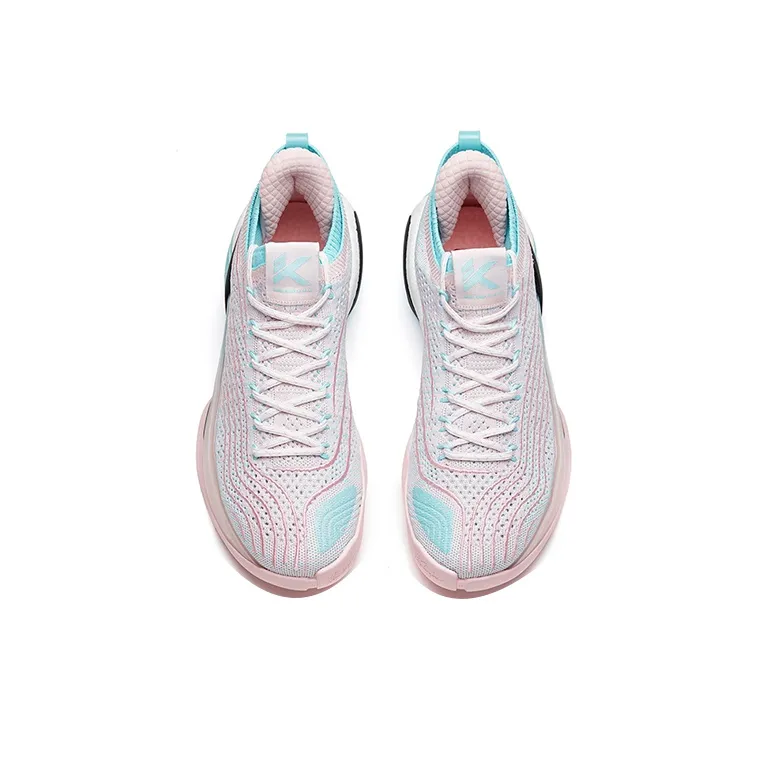 ANTA KT7 Basketball Shoes Men Low Top Apricot Blossom Pink/Light Blue-2