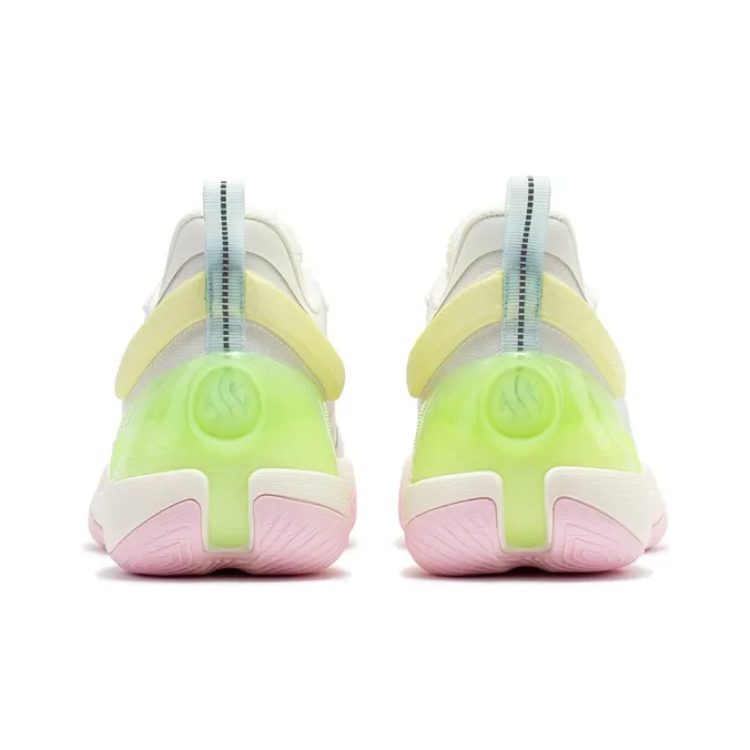 361° AG Sparkling Clear Sky Cushioning Anti Slip Wear Resistant Breathability Low Top Basketball Shoes Men's White Pink-3