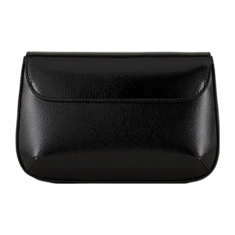 AMANI Patent Leather Shoulder Bag Women's Black-2