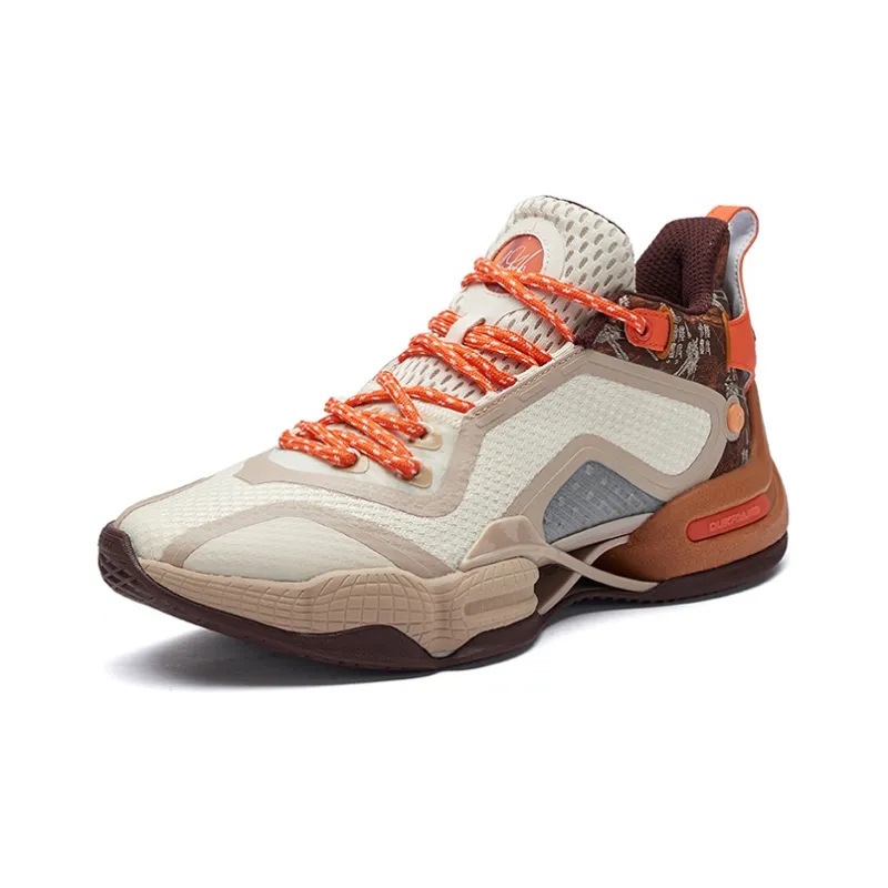 361° Aaron Gordon AG2 Wear Resistant Slip Resistant Mid Top Performance Basketball Shoes Men's Beige Umber-1