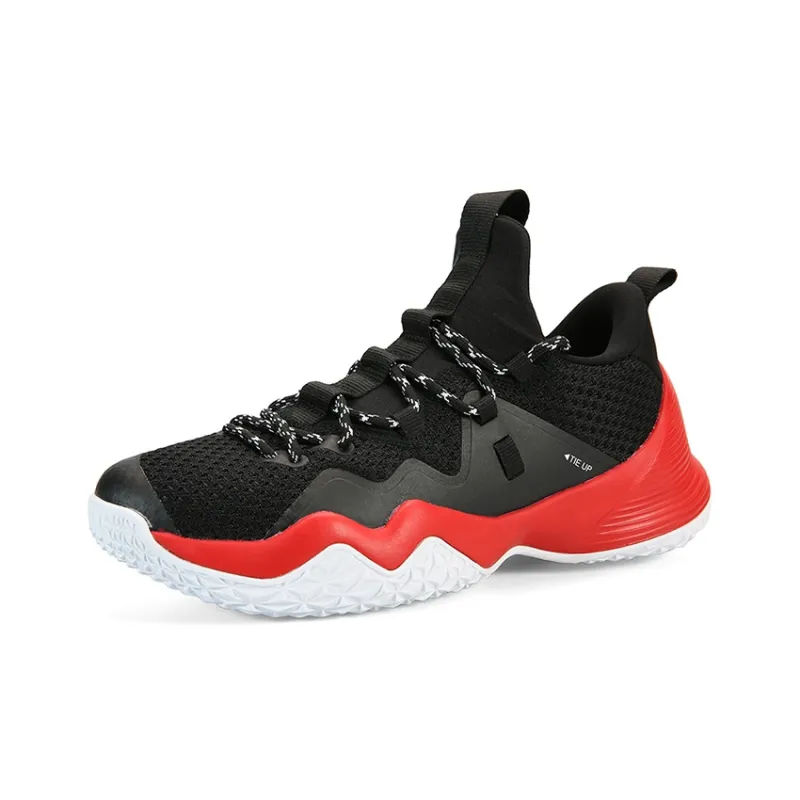 PEAK Street Boss Low Top Performance Basketball Shoes Men's Black Red-2