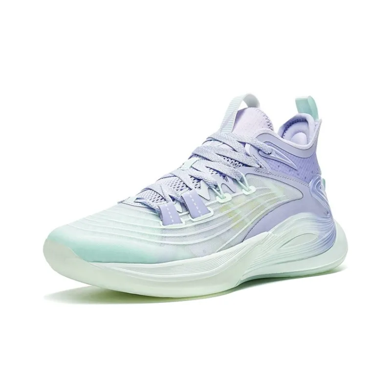 XTEP Light Feather 3rd Basketball Shoes Men Low Top Taro Paste Purple/Foam Green-1
