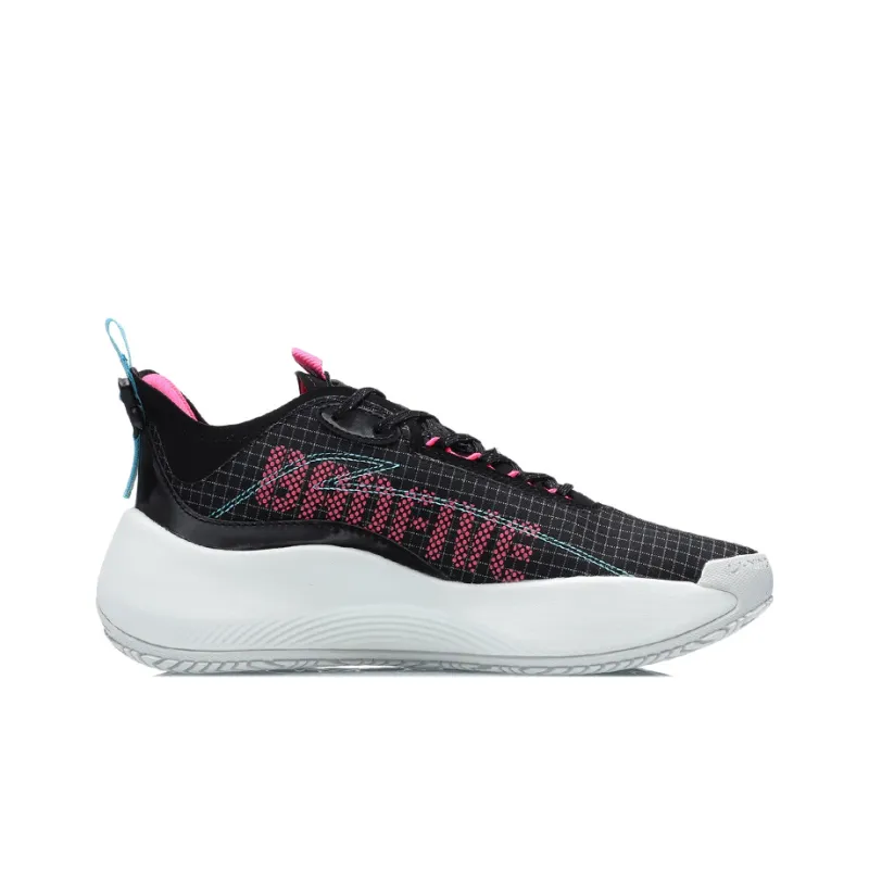 LINING Badfive 1 Basketball Shoes Unisex Low Top Black/Blue/Pink-1