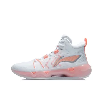 LiNing Liren 2 Cushioning Anti Slip And Wear Resistant Coverage Support Mid Top Basketball Shoes Men's White Orange
