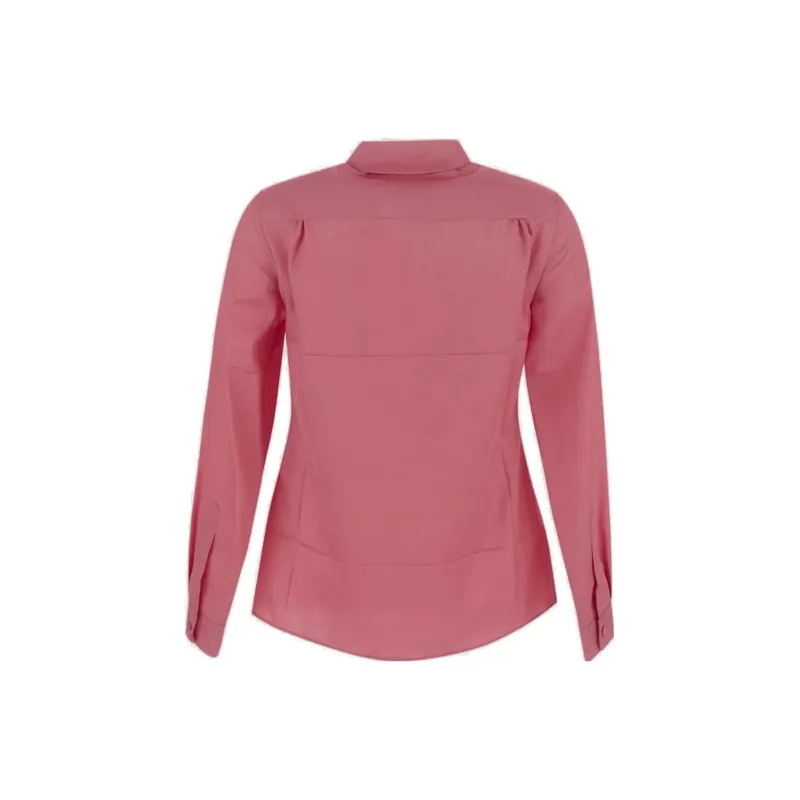 GUCCI Satin Long Sleeve Blouse Pink-1
