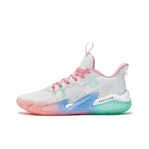 RIGORER War Ender 1.0 Pro Basketball Shoes Men Low-Top Coral White/Crystal Blue