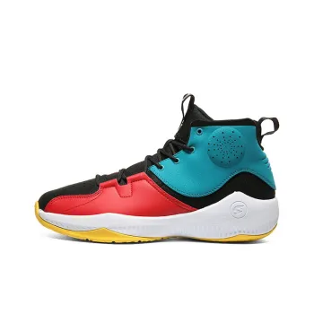 PEAK Anti Slip And Wear Resistant Lightweight High Top Basketball Shoes Men's Blue Red White