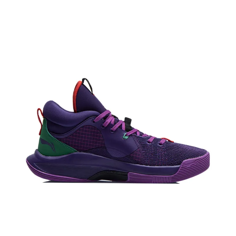 LINING SILENCER Basketball Shoes Men Mid Top Deep Vine Purple/Hyacinth Purple-1