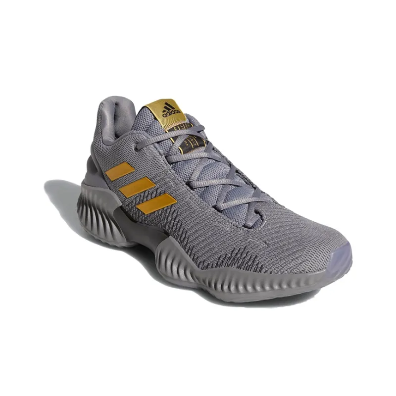 Adidas Pro Bounce 2018 Wear Resistant Low Top Basketball Shoes Men's Gray-2