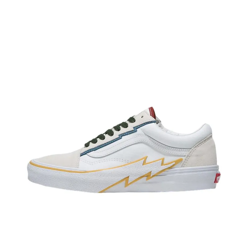 Vans Old Skool Bolt Non-slip Lightweight Low-Top Skateboard Shoes Unisex White Yellow-0