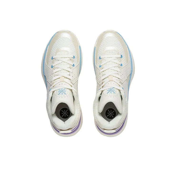 LiNing All City 5 Anti Slip Wear Resistant Mid Top LI NING CLOUD/LINING Cloud Basketball Shoes Men's White Blue Purple-2