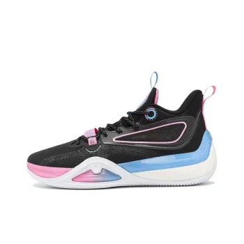 XTEP Cushioning Anti Slip And Wear Resistant High Top Basketball Shoes Black Pink