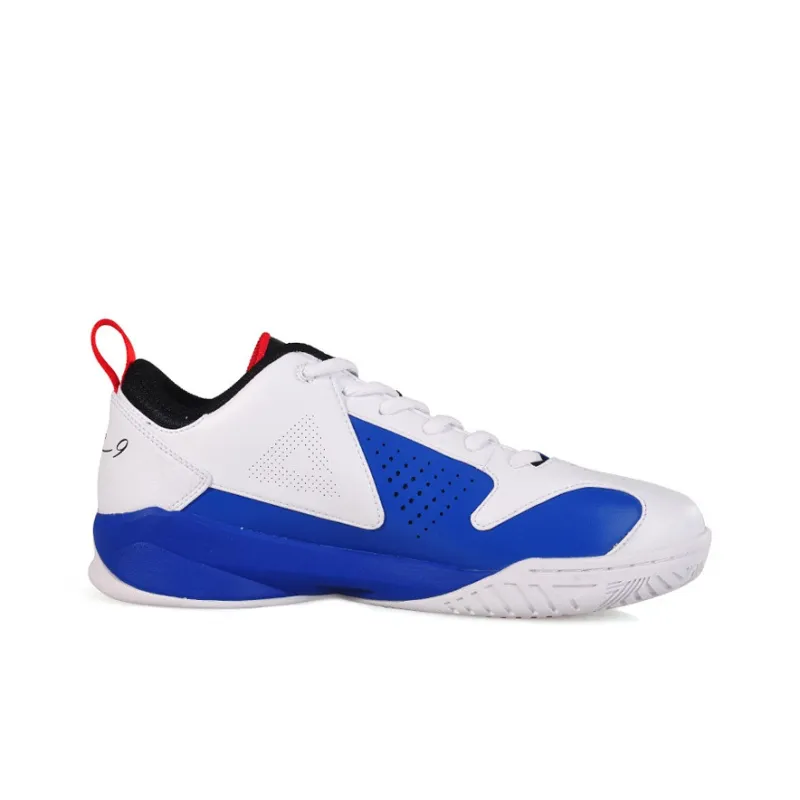 PEAK Cushioning Anti-Slip And Wear-Resistant Low-Top Performance Basketball Shoes Men's White Blue Parker Mini Edition-1