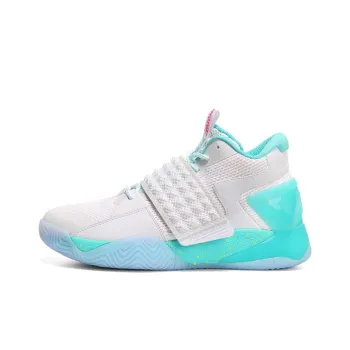 PEAK Basketball Shoes Men Mid Top White Blue