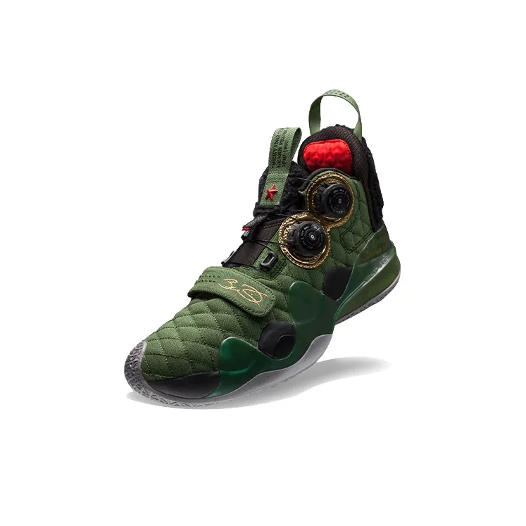 LiNing Way Of Wade 8 Screw Lei Feng Cushioning Anti-Slip And Wear-Resistant Mid-Top Basketball Shoes Army Green-1