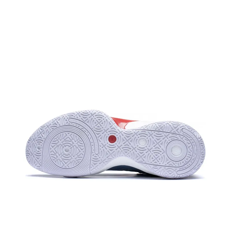 LiNing SONIC 10 Ultra Abrasion Resistant Breathable Mid Top Basketball Shoes Men's Blue White Red-6