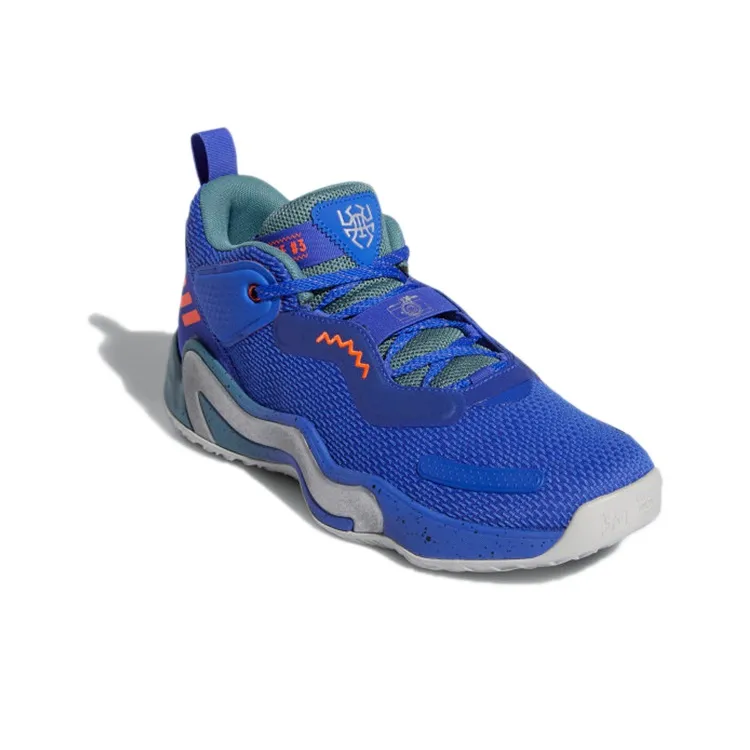 Adidas Donovan Mitchell Anti-Slip Wear-Resistant Low-Top Performance Basketball Shoes Men's Ocean Blue-2