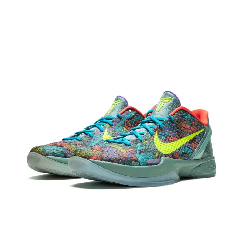 Nike Zoom Kobe 6 Basketball Shoes Men Low Top Green/Purple/Orange-2