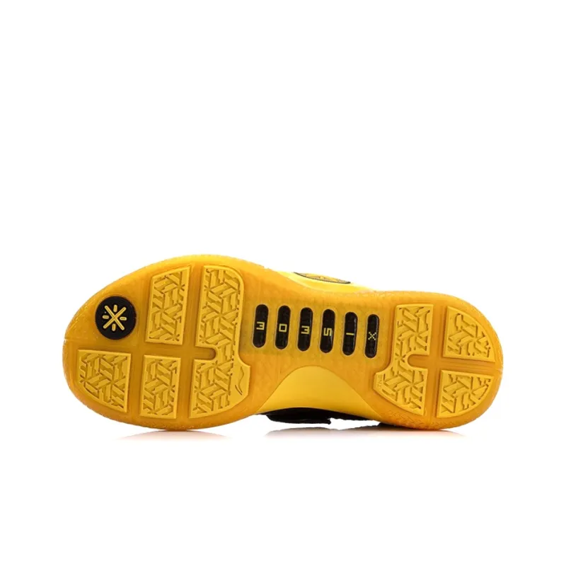 LINING WOW 6 Basketball Shoes Men Low Top Black/Yellow-4