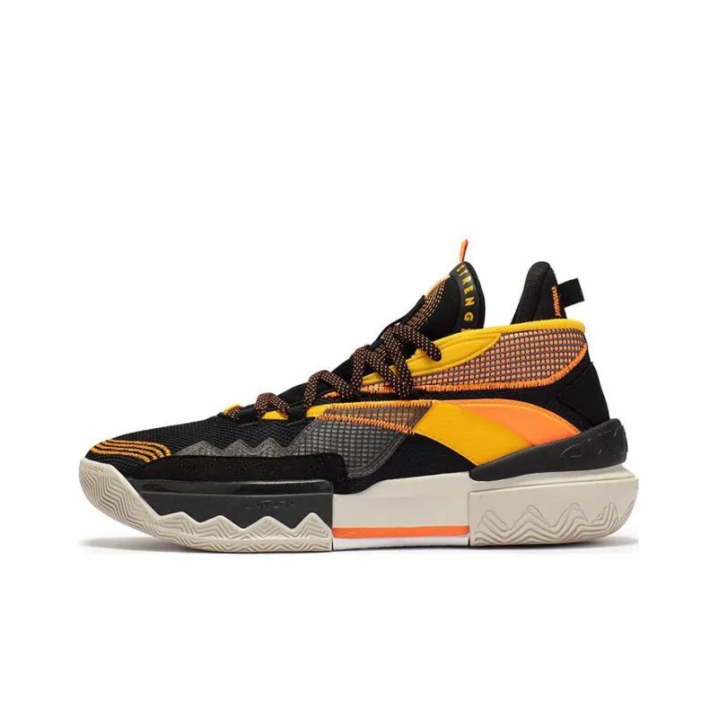 361° Burning Battle 2.0 PRM Abrasion Resistant Mid Top Performance Basketball Shoes Men's Black Orange-0