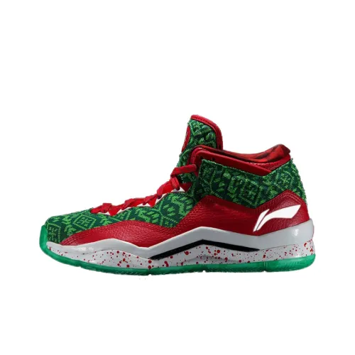 LINING WOW 3 Basketball Shoes Men Mid-Top Christmas Color