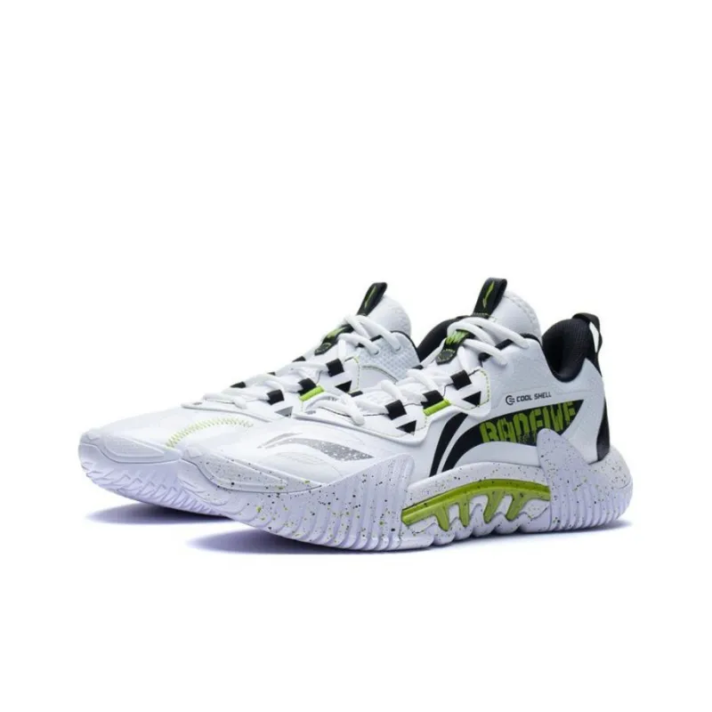 LINING Badfive 2.5 Basketball Shoes Men Low Top White/Black/Green-2
