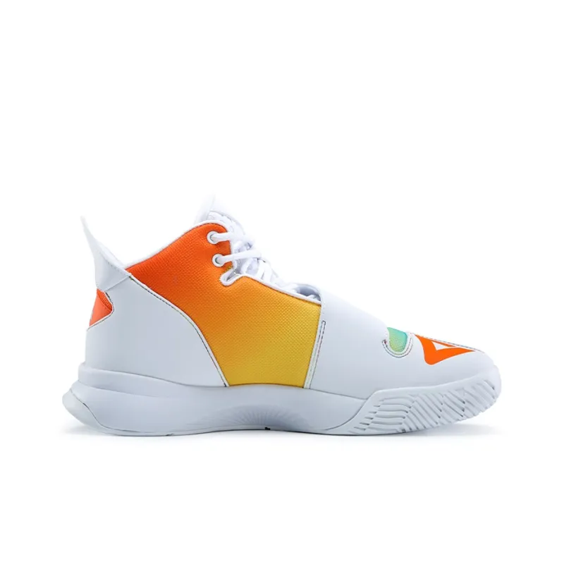 PEAK Speed Collection Cushioning Anti Slip And Wear Resistant Mid Top Performance Basketball Shoes Men's White Green-1