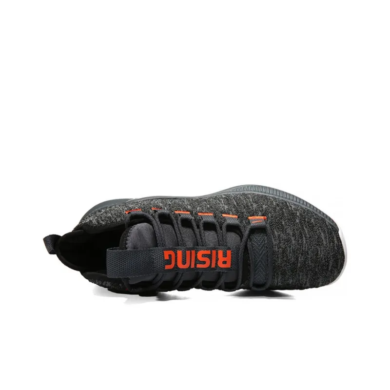 PEAK Mid Top Performance Basketball Shoes Men's Gray Orange-3