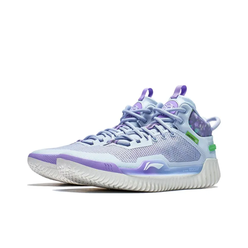 LiNing Badfive 3 Cushioning Anti Slip And Wear Resistant Low Top Basketball Shoes Men's Blue Purple-2