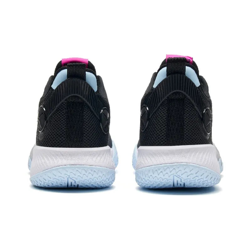XTEP Lin Storm 2 Slip Resistant Breathable Low Top Basketball Shoes Men's Black Blue-4
