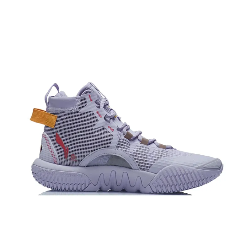 LiNing Badfive 2 Abrasion Resistant Slip Resistant High Top Performance Basketball Shoes Men's Light Wisteria Purple-1