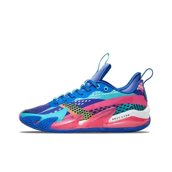RIGORER Stop Ge 1.0 Cushioning Anti Slip And Wear Resistant Low Top Basketball Shoes Unisex Blue Pink
