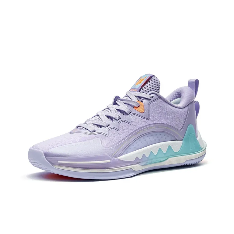 XTEP Melee 1 Basketball Shoes Men Low Top Lavender/Sail White-1
