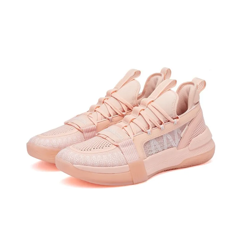 361° QU!KFOAM Burning Fight Cushioning Anti Slip And Wear Resistant Coverage Low Top Performance Basketball Shoes Pink-2