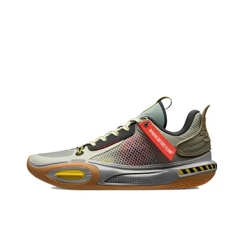 LiNing All City 11 Warning Cushioning Anti Slip And Wear Resistant Low Top Basketball Shoes Men's Cyan Yellow