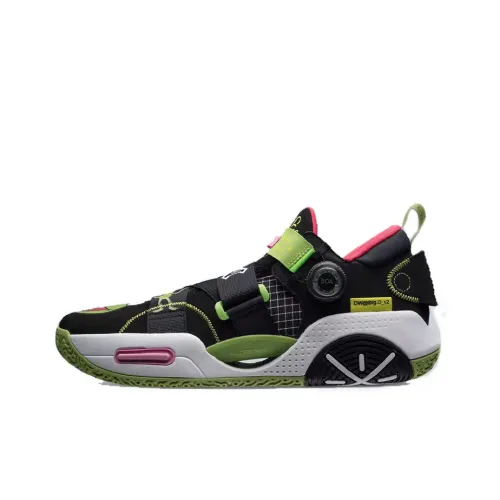 LINING All City 9 V2 Basketball Shoes Men Low-Top Black/Green